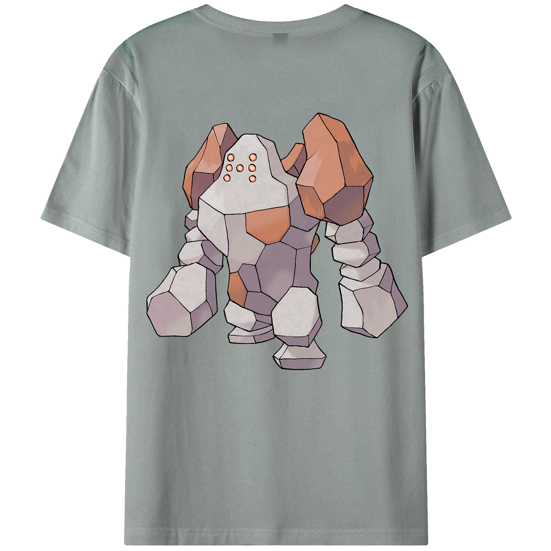 （画像用） ポケットモンスター Pokémon 綿100％ メンズ半袖Tシャツ（バックプリント） 通気性